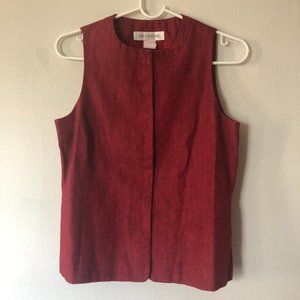 Jones New York Red Linen Vest (Size 4)
